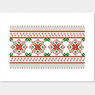 santa pattern Posters and Art